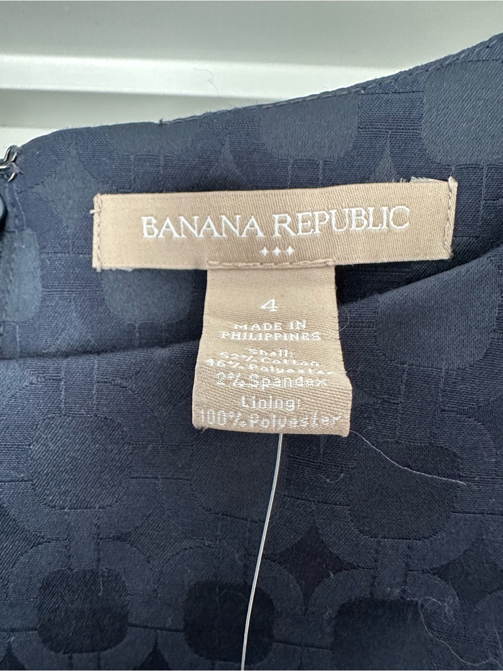Banana Republic Navy Jacquard Belted Sheath Dress - Picture 4 of 5